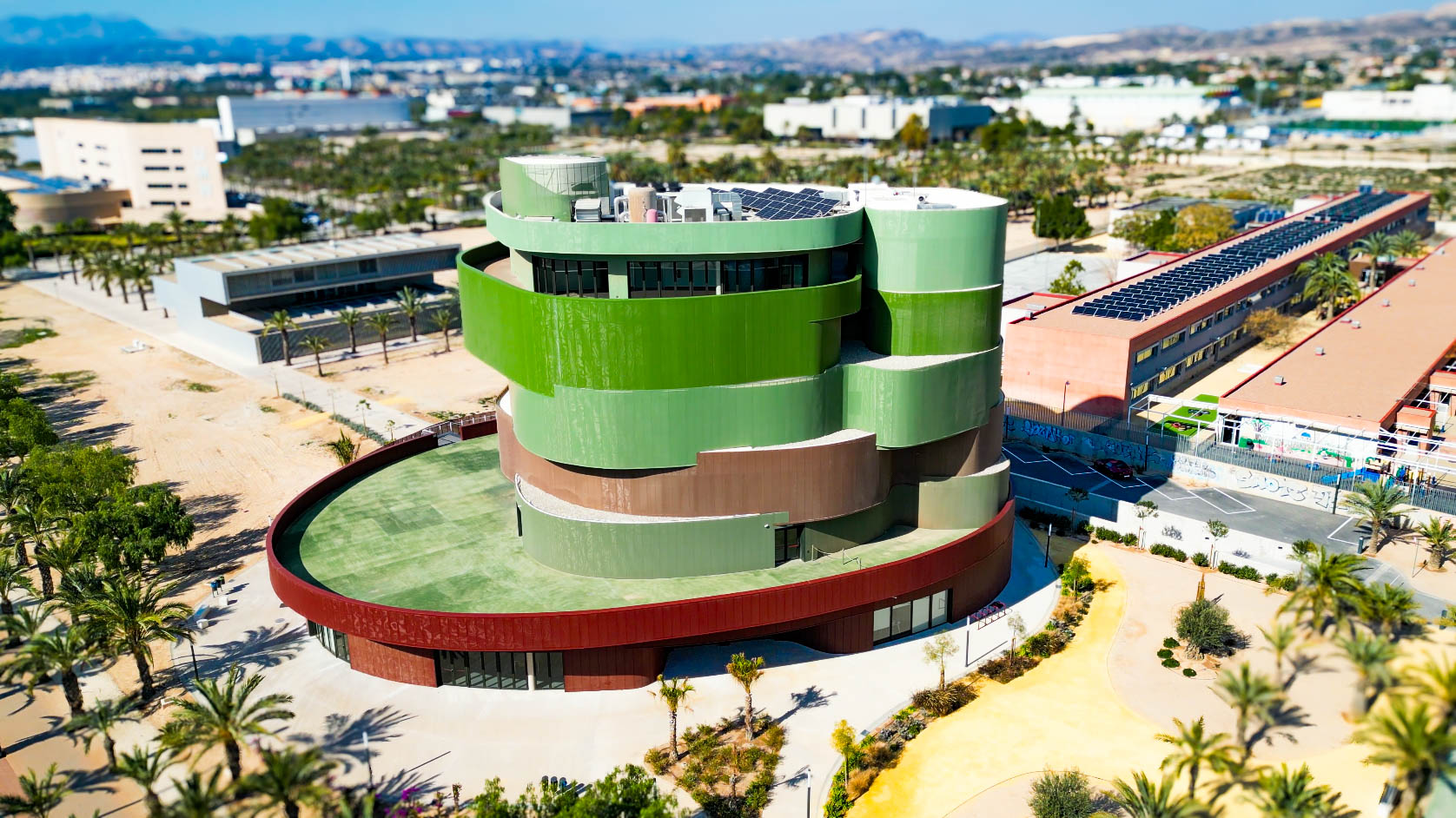 Aerial view of the Miguel Hernández University campus in Elche